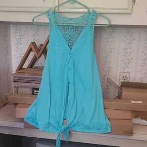 No Boundaries Turquoise Sleeveless Top